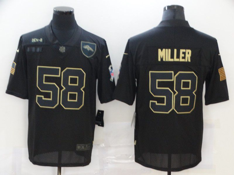 Men Denver Broncos #58 Miller Black gold lettering 2020 Nike NFL Jersey->dallas cowboys->NFL Jersey